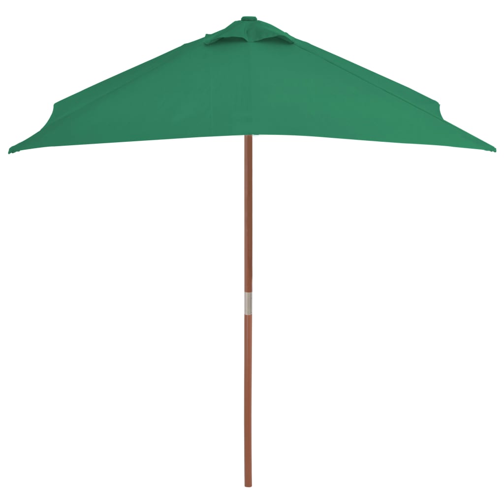 vidaXL Outdoor Parasol with Wooden Pole 59.1"x78.7" Green