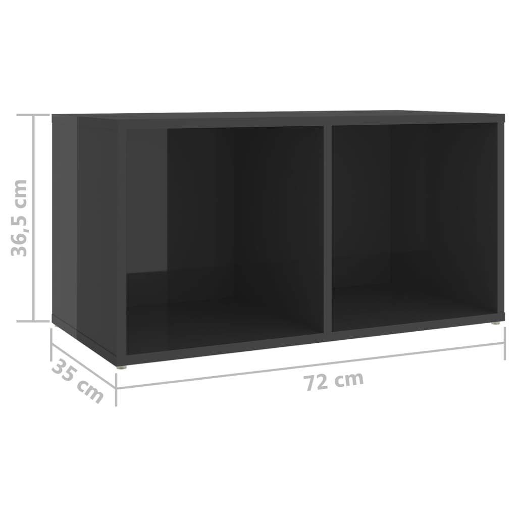 vidaXL 4 Piece TV Cabinet Set High Gloss Gray Engineered Wood