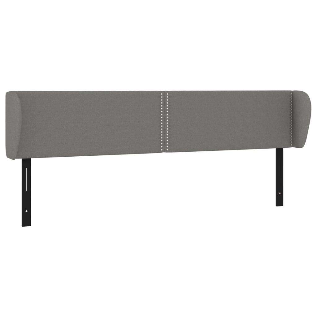 vidaXL Headboard with Ears Dark Gray 64.2"x9.1"x30.7"/34.6" Fabric