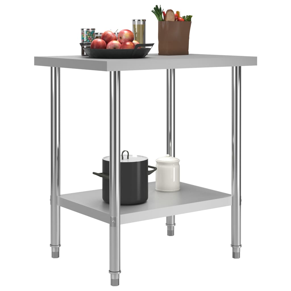 vidaXL Kitchen Work Table 31.5"x23.6"x33.5" Stainless Steel