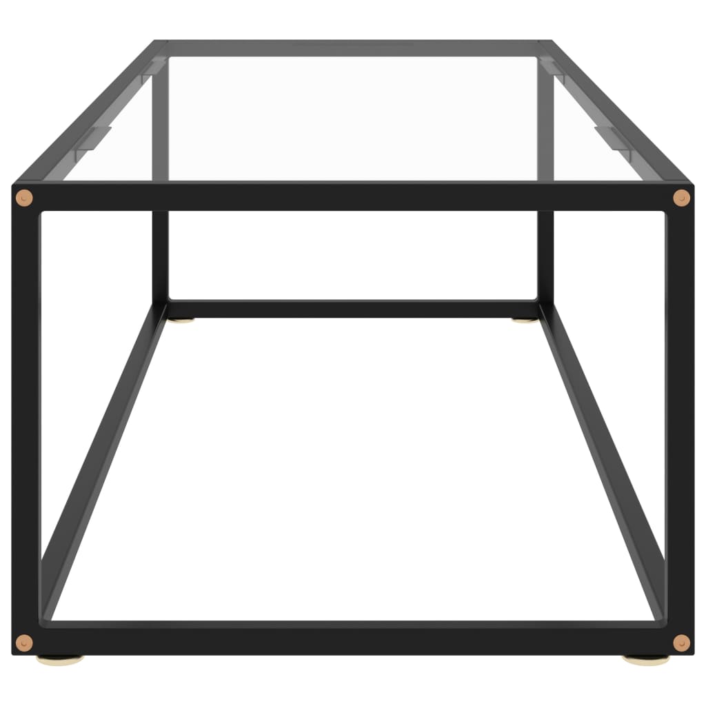 vidaXL Coffee Table Black with Tempered Glass 47.2"x19.7"x13.8"