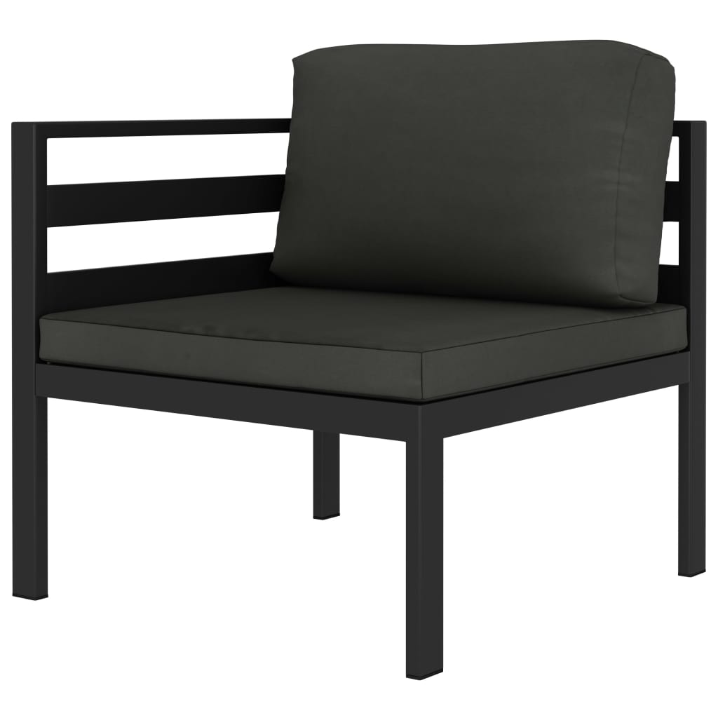 vidaXL Sectional Corner Sofa 1 pc with Cushions Aluminum Anthracite