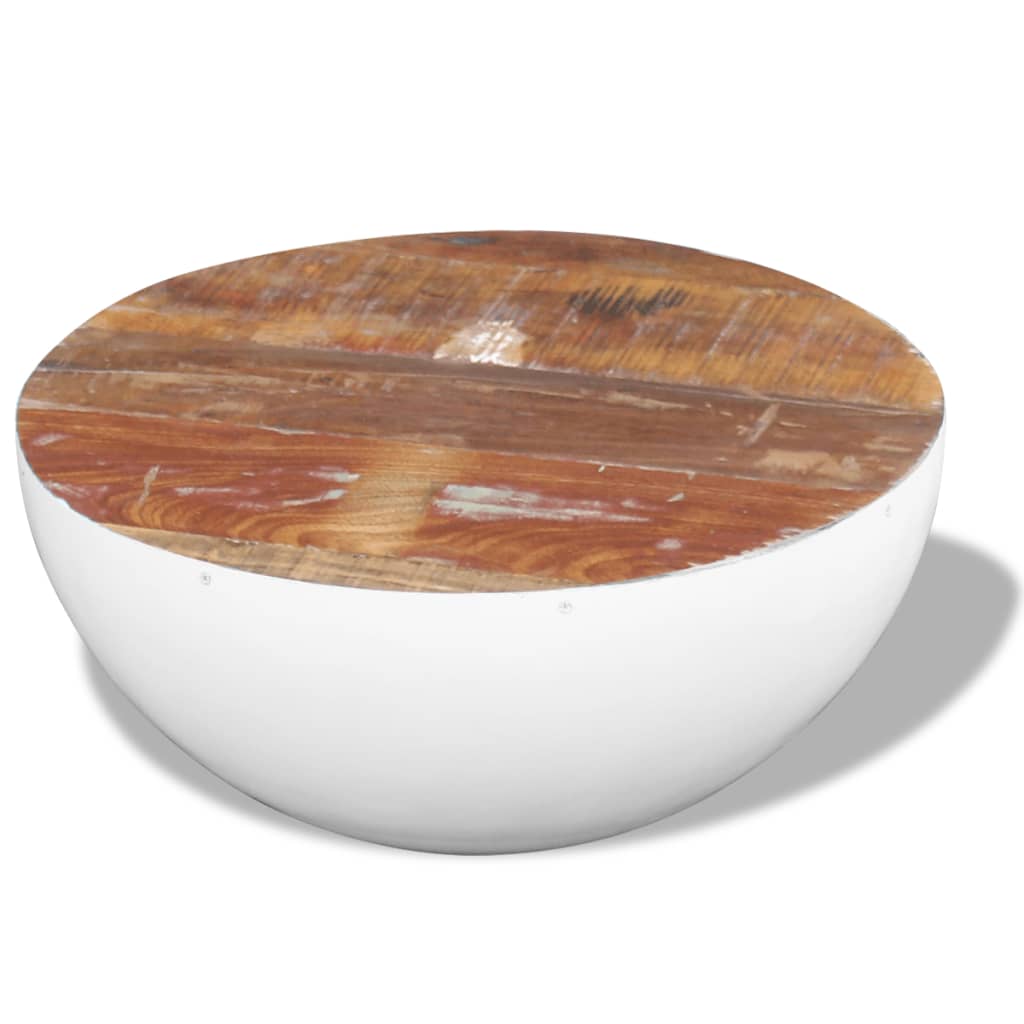 vidaXL Bowl Shaped Coffee Table Solid Reclaimed Wood 23.6"x23.6"x11.8"