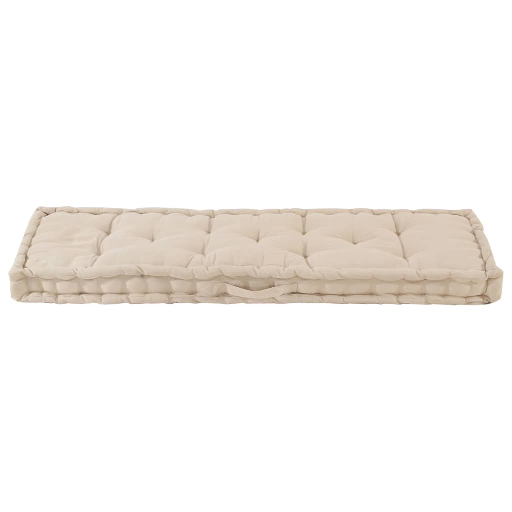 vidaXL Pallet Floor Cushion Cotton 47.2"x15.7"x2.8" Beige