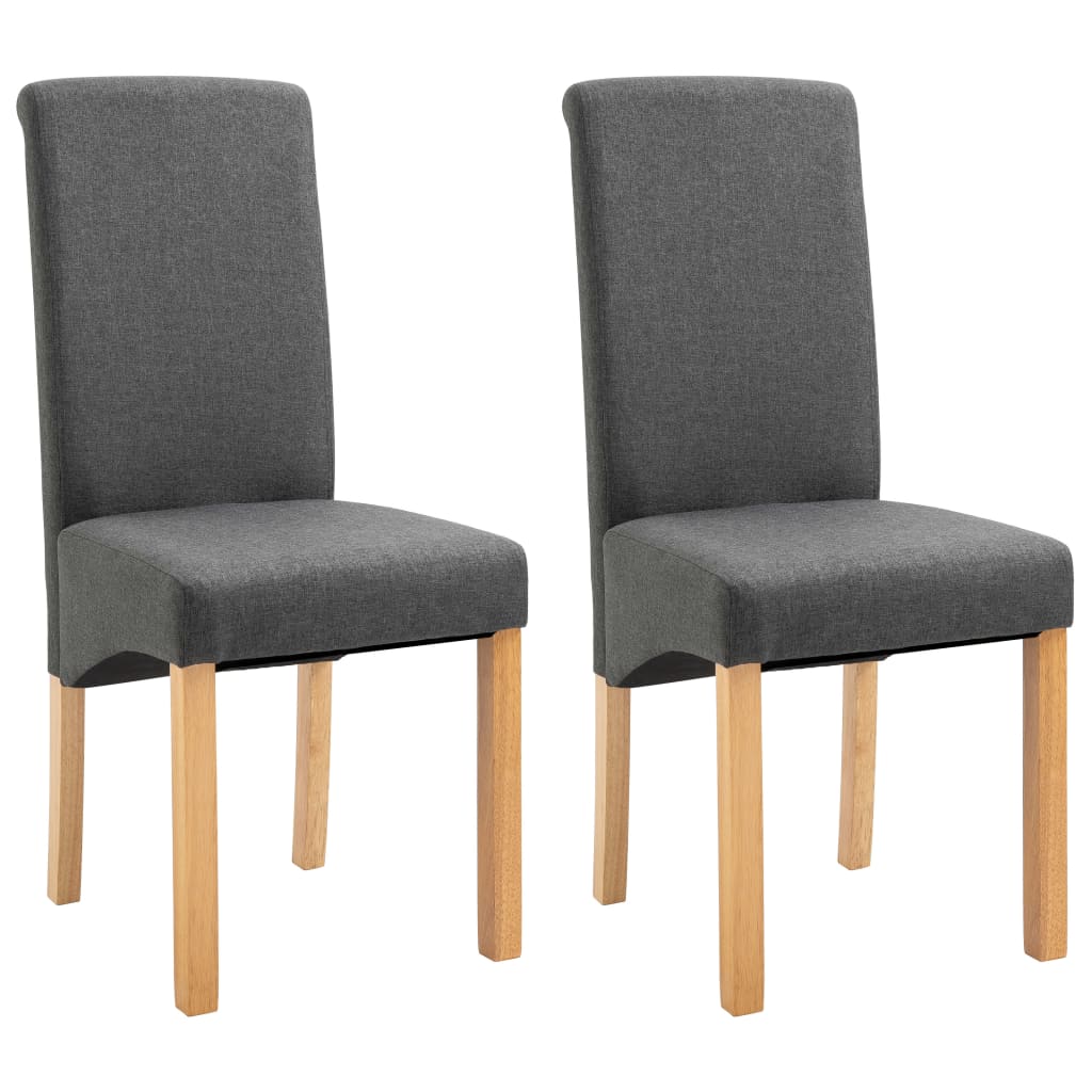 vidaXL Dining Chairs 2 pcs Gray Fabric