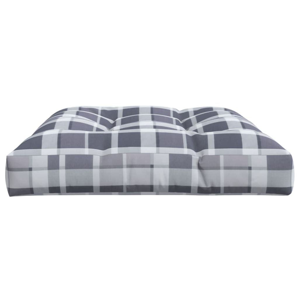 vidaXL Pallet Cushion Gray Check Pattern 47.2"x31.5"x4.7" Fabric