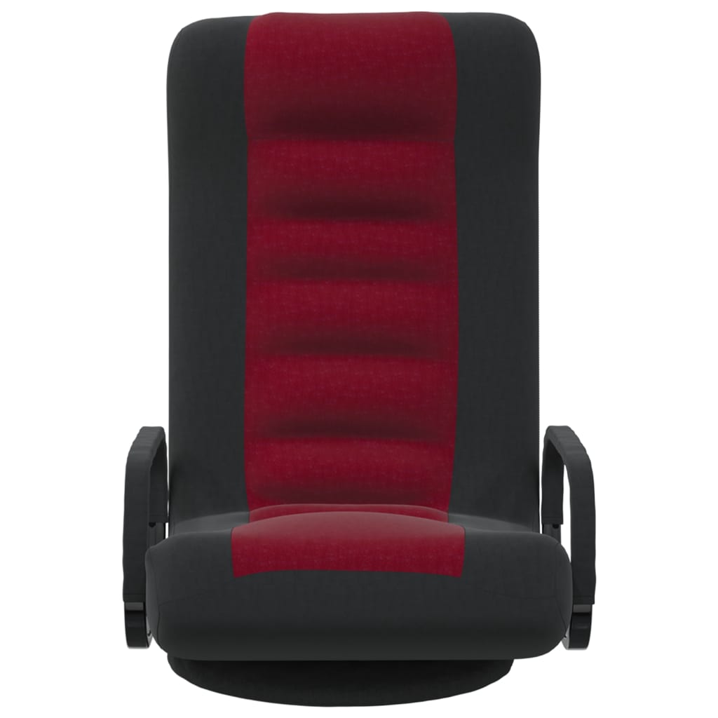 vidaXL Swivel Floor Chair Black and Wine Red Fabric