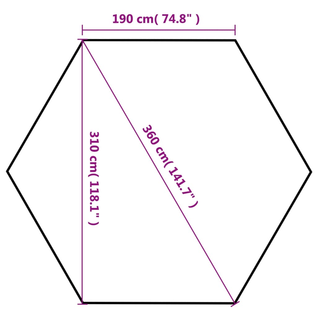 vidaXL Hexagonal Pop-Up Marquee with 6 Sidewalls Cream White 11.8'x10.2'