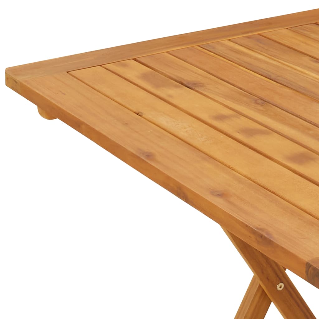 vidaXL Folding Patio Table 27.6"x27.6"x29.5" Solid Acacia Wood