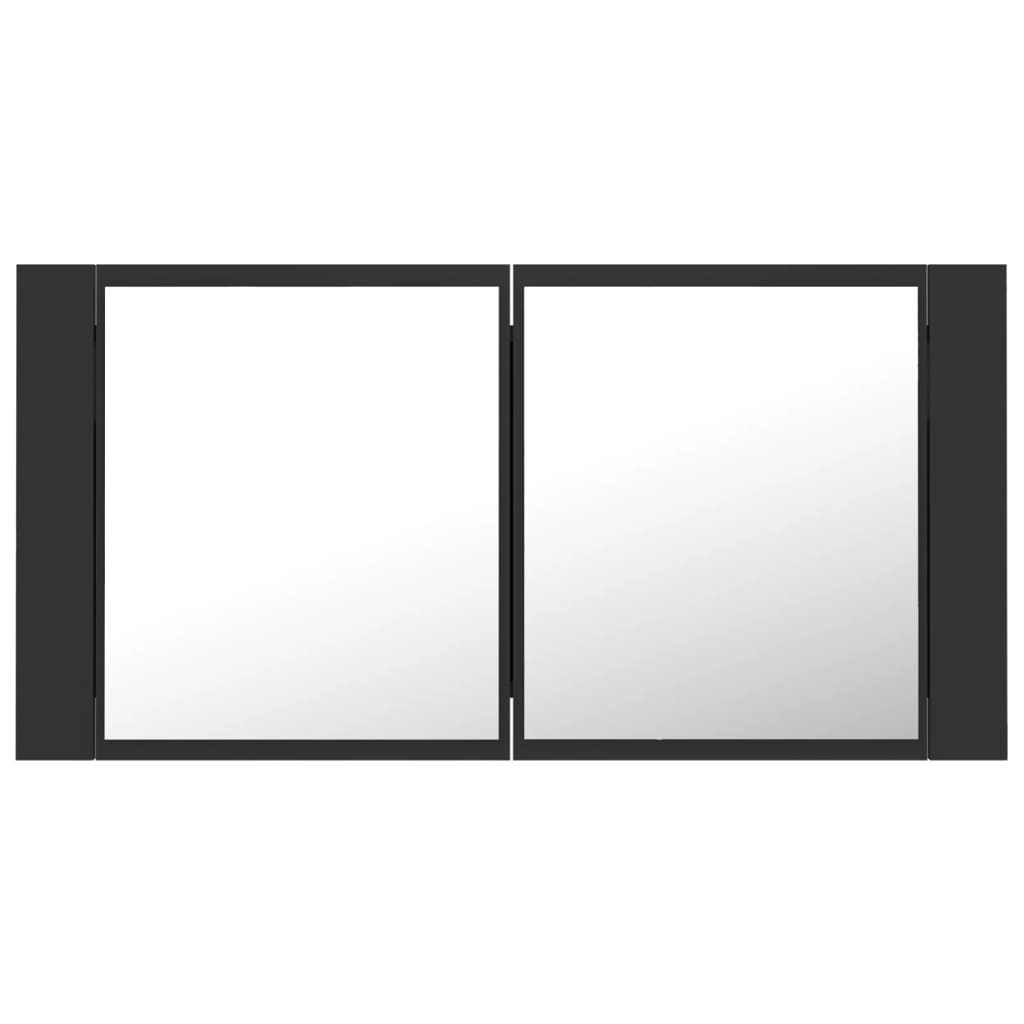 vidaXL LED Bathroom Mirror Cabinet Gray 35.4"x4.7"x17.7"