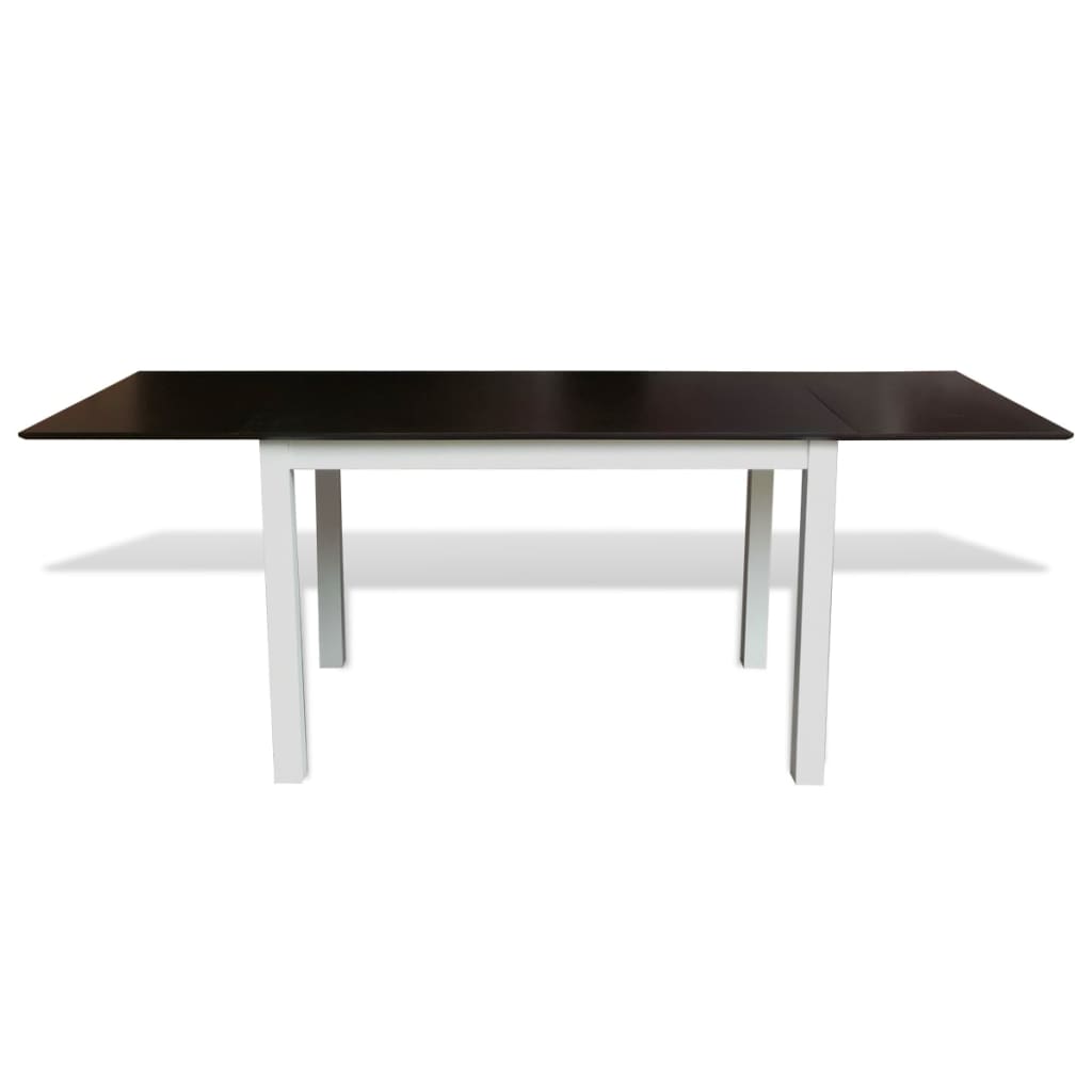vidaXL Extending Dining Table Rubberwood Brown and White 74.8"