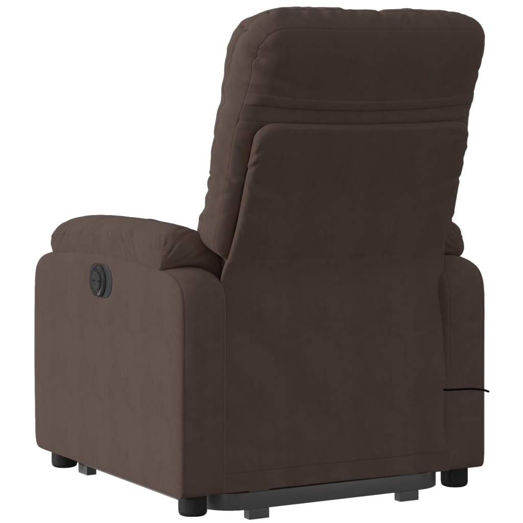 vidaXL Stand up Massage Recliner Chair Brown Microfiber Fabric