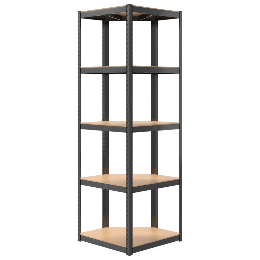 vidaXL 5-Layer Shelves 5 pcs Anthracite Steel&Engineered Wood