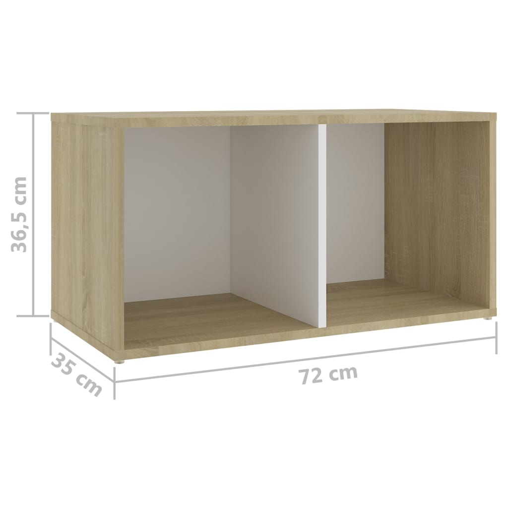 vidaXL TV Cabinets 4 pcs White and Sonoma Oak 28.3"x13.8"x14.4" Engineered Wood