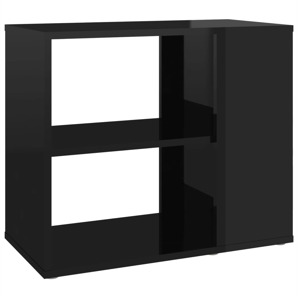 vidaXL Side Cabinet High Gloss Black 23.6"x11.8"x19.7" Engineered Wood