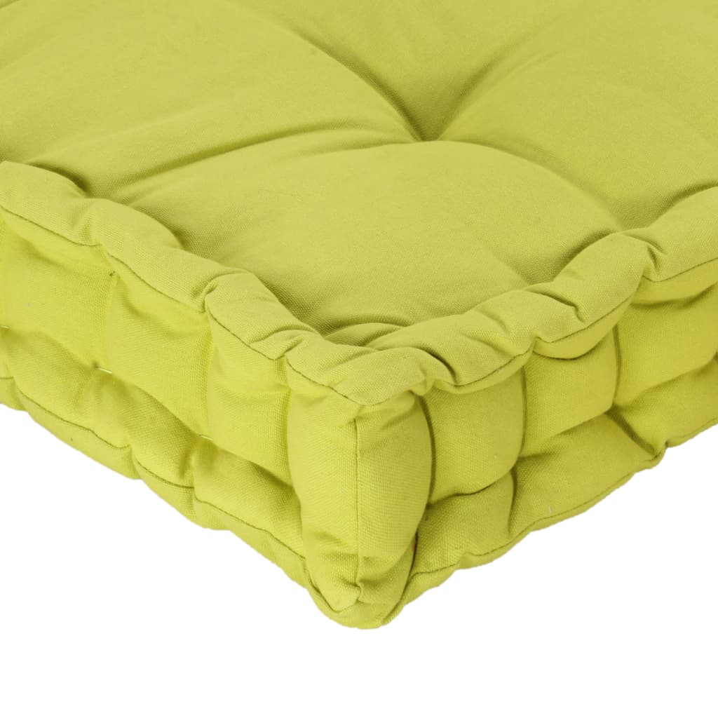vidaXL Pallet Floor Cushion Cotton 47.2"x31.5"x3.9" Green