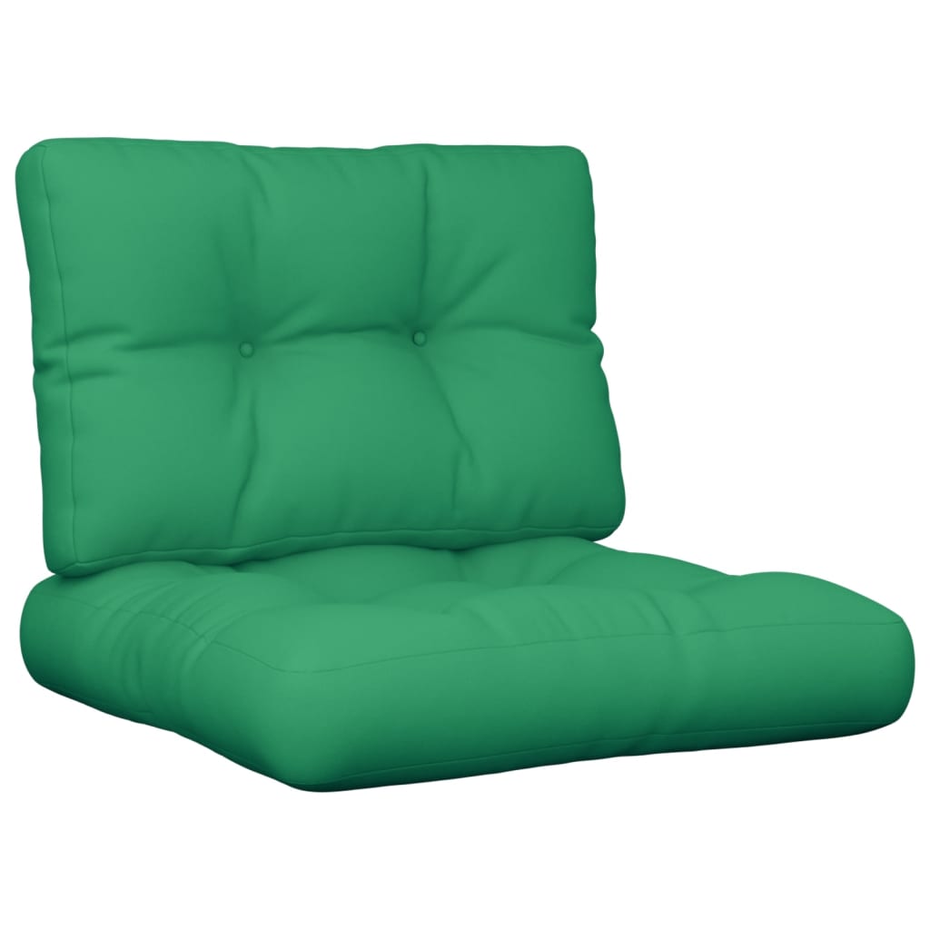 vidaXL Pallet Cushions 2 pcs Green Fabric