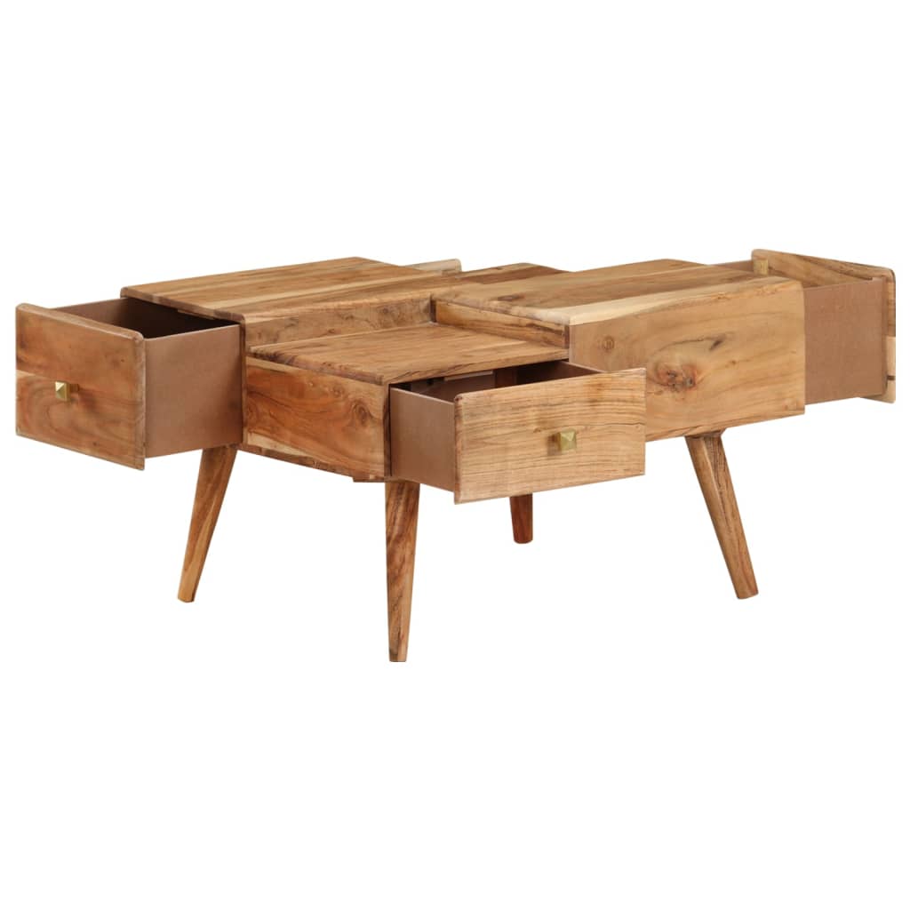 vidaXL Coffee Table 27.5"x23.6"x16.5" Solid Acacia Wood