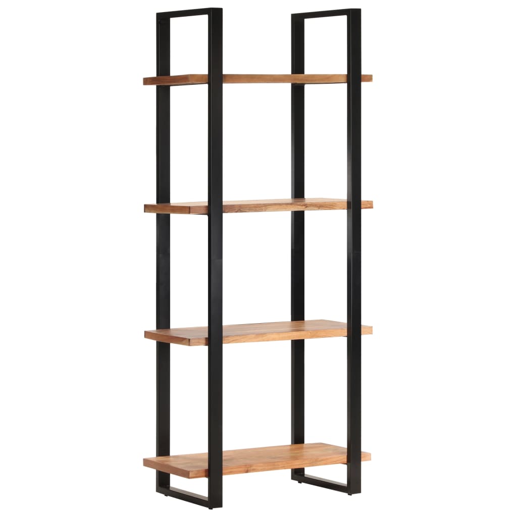 vidaXL 4-Tier Bookcase 31.5"x15.7"x70.9" Solid Acacia Wood
