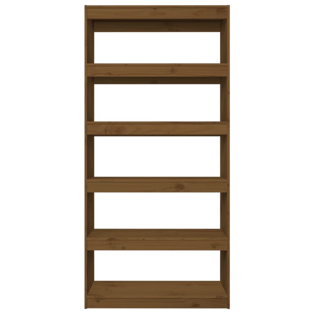 vidaXL Book Cabinet/Room Divider Honey Brown 31.5"x11.8"x65.9" Wood Pine