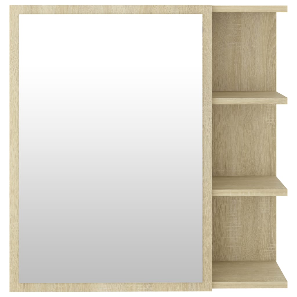 vidaXL Bathroom Mirror Cabinet Sonoma Oak 24.6"x8.1"x25.2" Engineered Wood