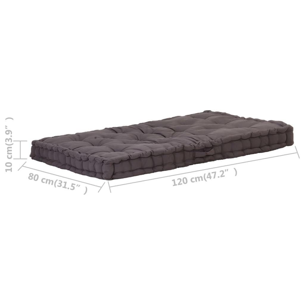 vidaXL Pallet Floor Cushion Cotton 47.2"x31.5"x3.9" Anthracite