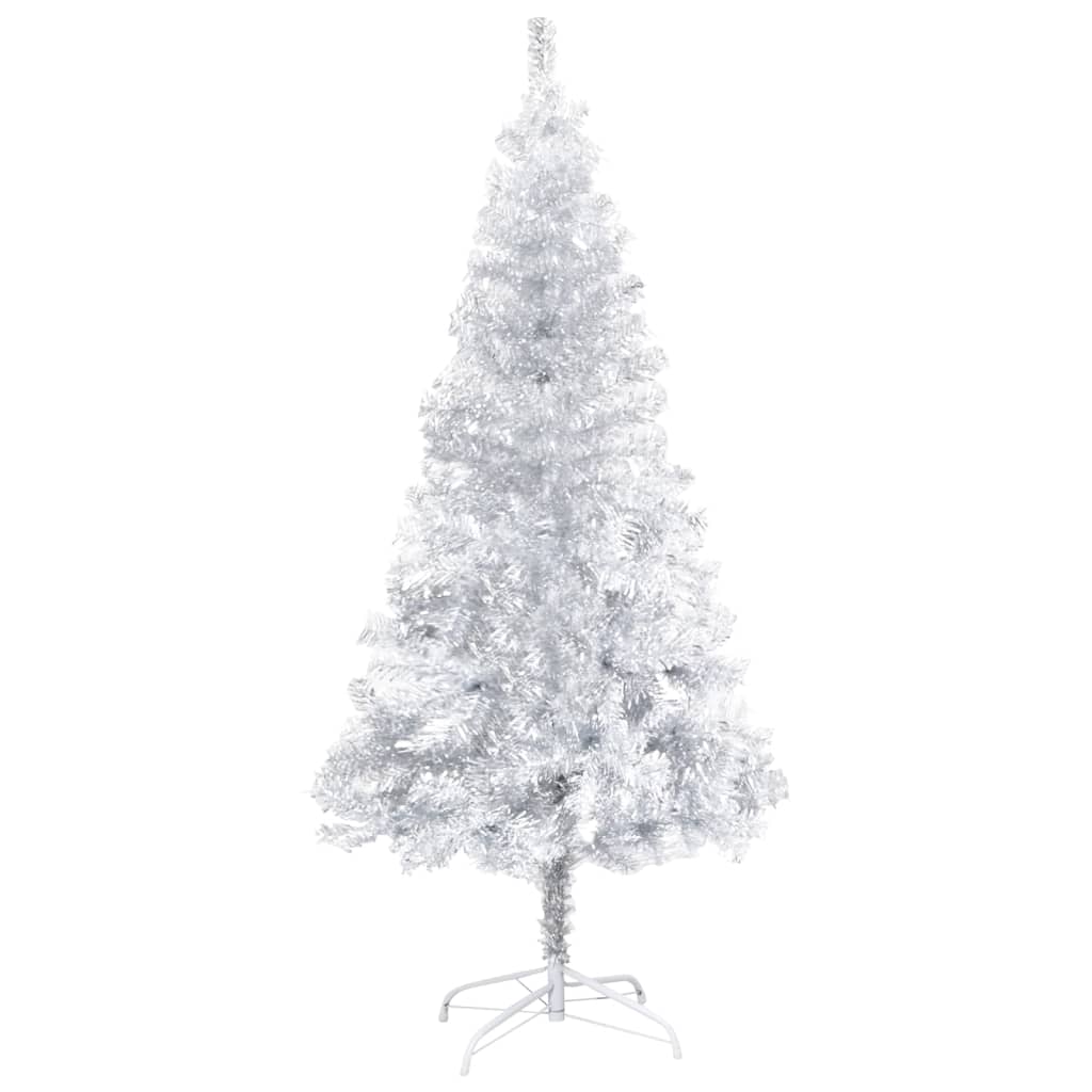 vidaXL Artificial Christmas Tree with LEDs&Stand Silver 47.2" PET