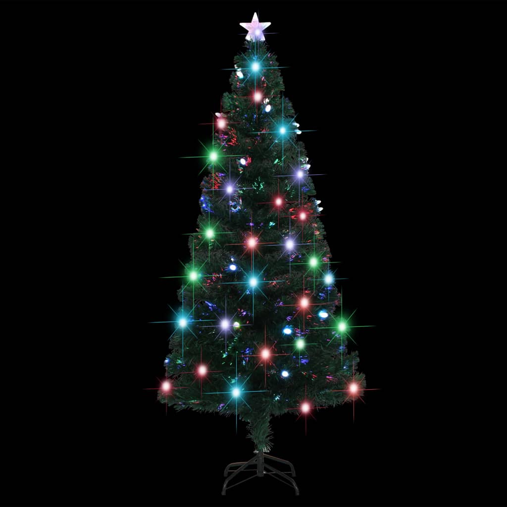 vidaXL Pre-lit Christmas Tree with Stand 6 ft Fiber Optic