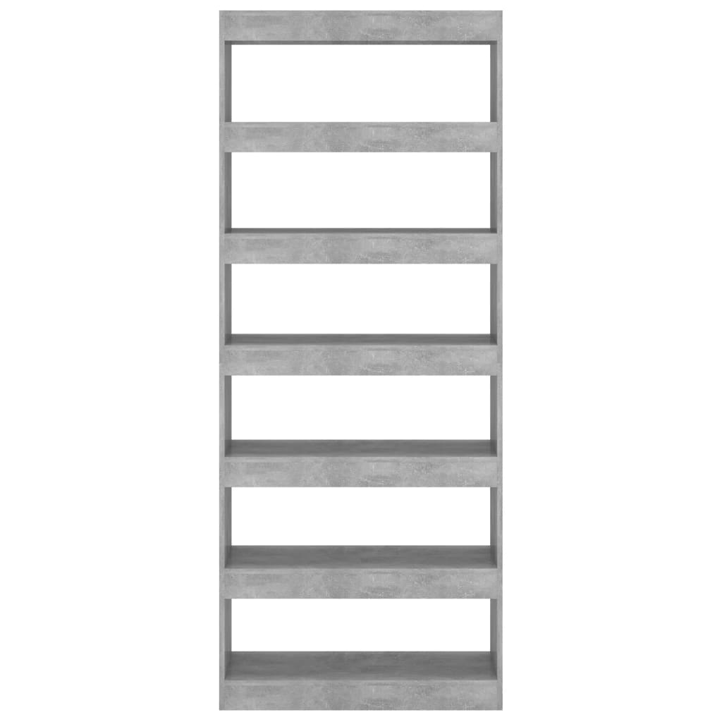 vidaXL Book Cabinet/Room Divider Concrete Gray 31.5"x11.8"x78" Engineered Wood