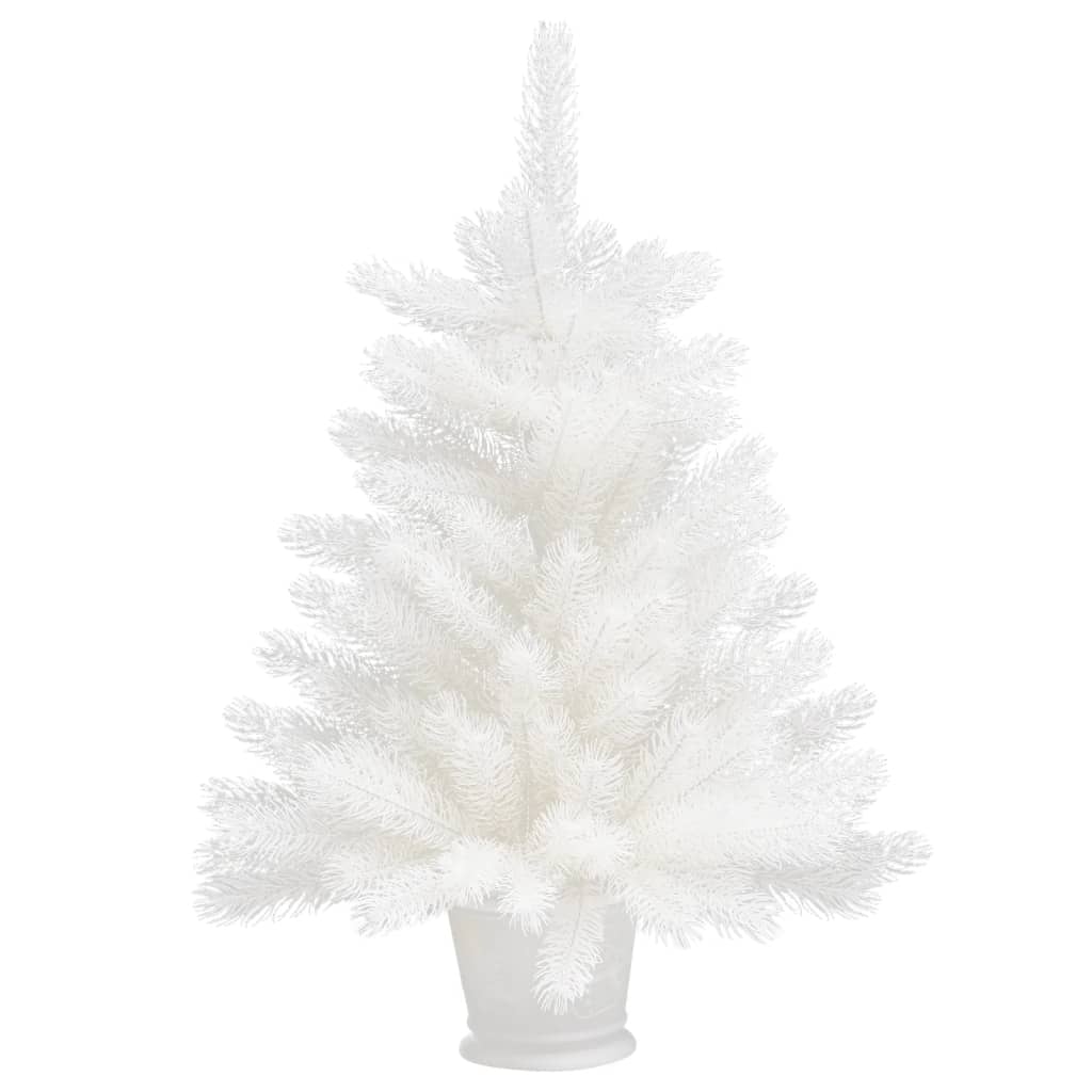 vidaXL Artificial Christmas Tree with LEDs&Ball Set White 25.6"