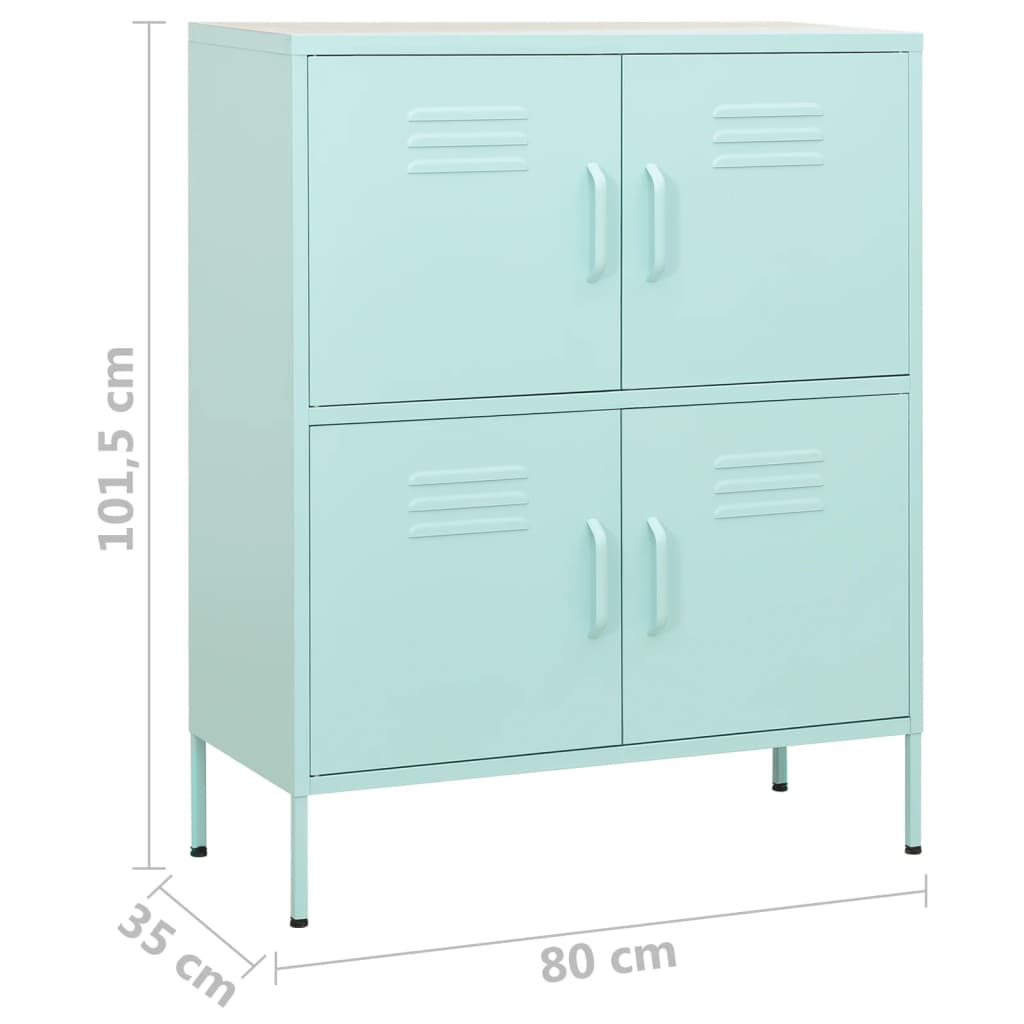 vidaXL Storage Cabinet Mint 31.5"x13.8"x40" Steel