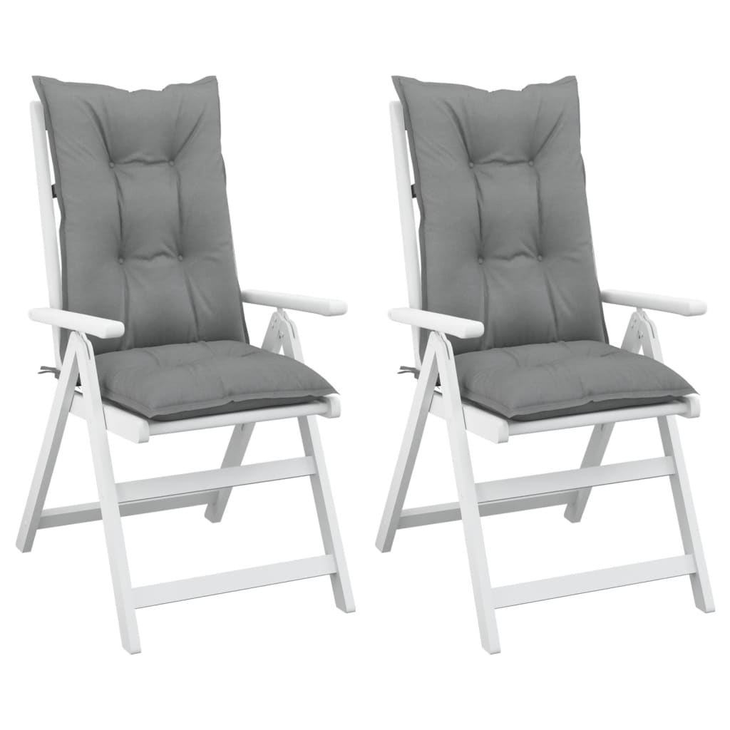 vidaXL Garden Highback Chair Cushions 2 pcs Gray 47.2"x19.7"x2.8" Fabric