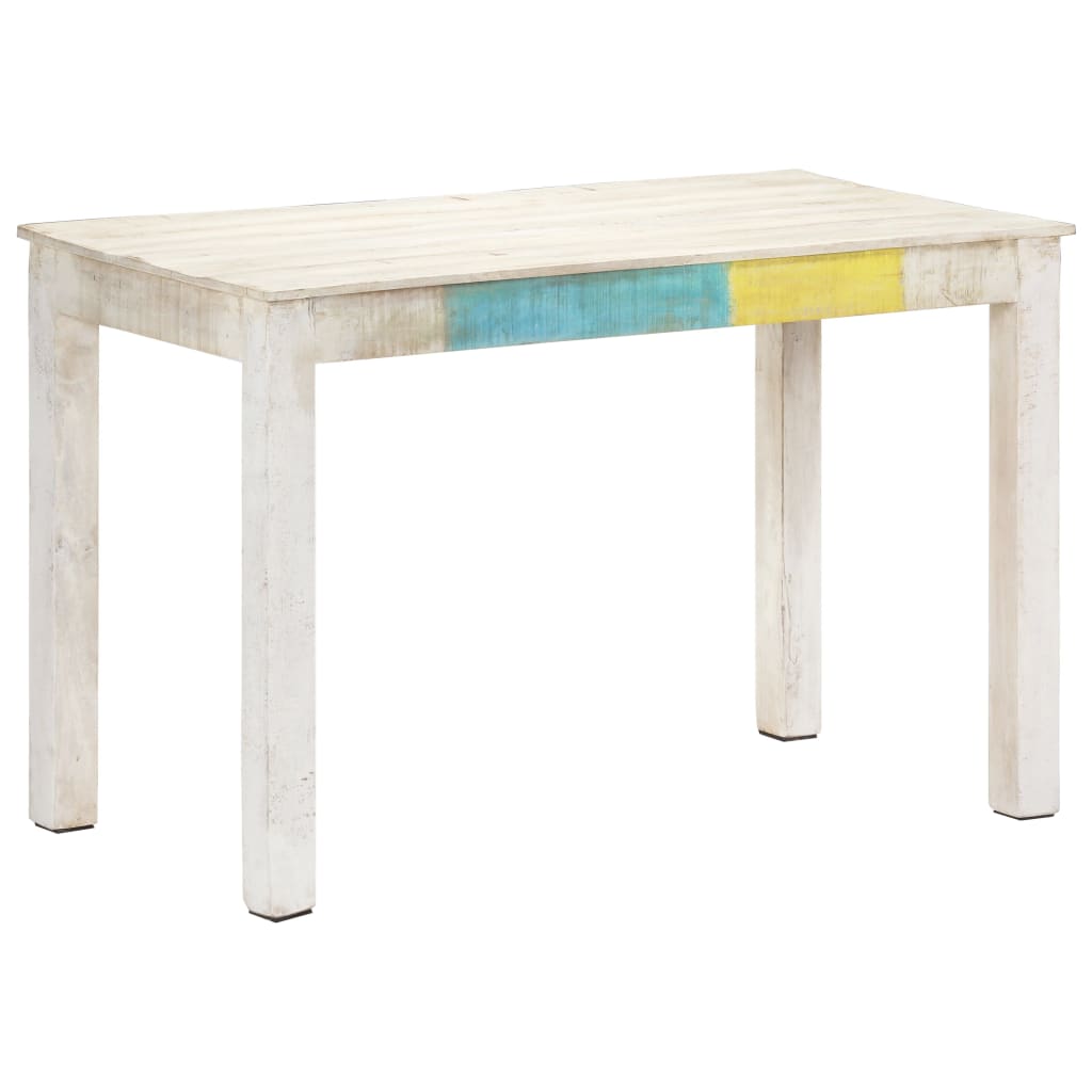 vidaXL Dining Table White 47.2"x23.6"x29.9" Solid Mango Wood