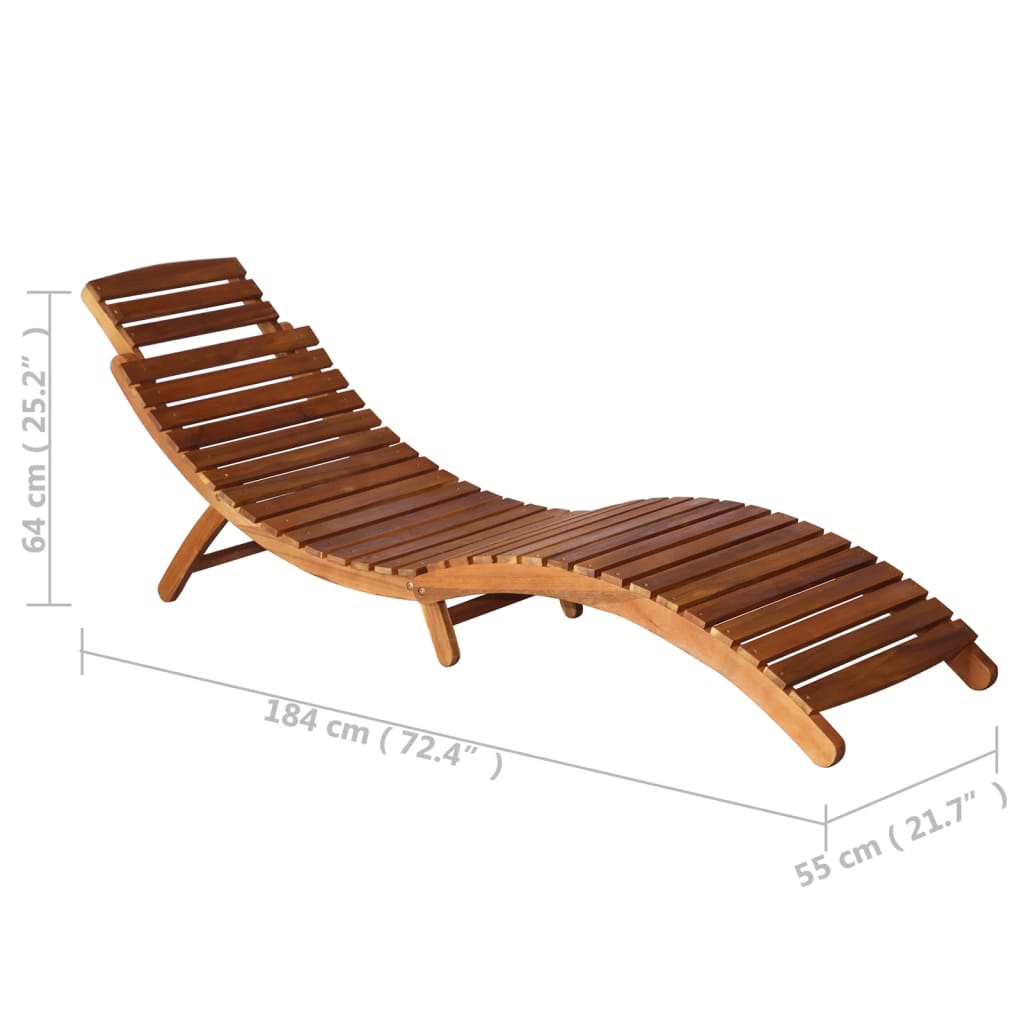 vidaXL 3 Piece Sunlounger with Tea Table Solid Acacia Wood