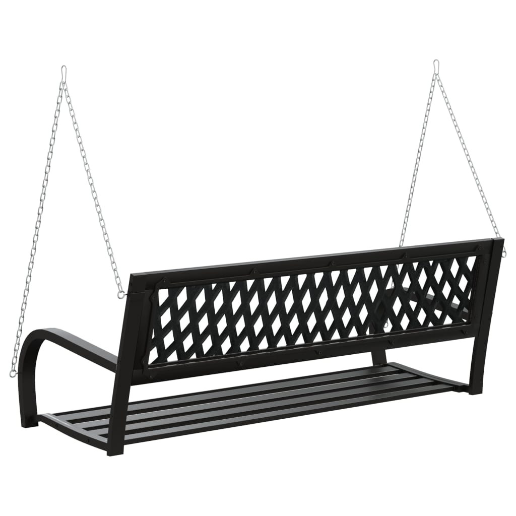 vidaXL Patio Swing Bench 49.2" Steel and Plastic Black