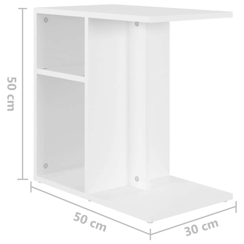 vidaXL Side Table White 19.7"x11.8"x19.7" Engineered Wood