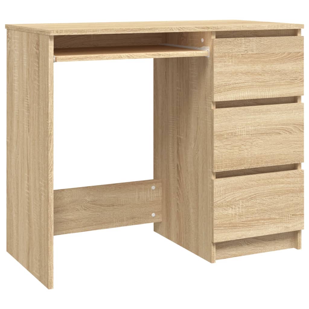 vidaXL Desk Sonoma Oak 35.4"x17.7"x29.9" Engineered Wood