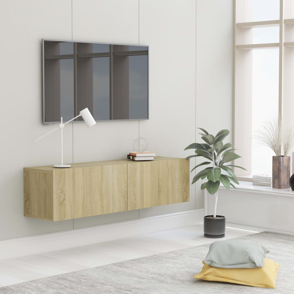 vidaXL TV Cabinet Sonoma Oak 47.2"x11.8"x11.8" Engineered Wood