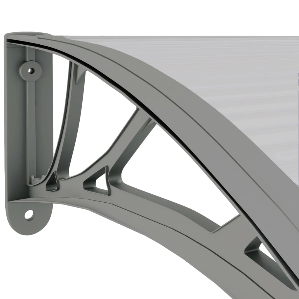 vidaXL Door Canopy Gray and Transparent 59.1"x29.5" PC