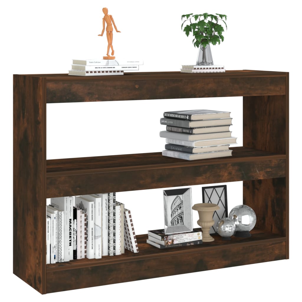 vidaXL Book Cabinet/Room Divider Smoked Oak 39.4"x11.8"x28.3"