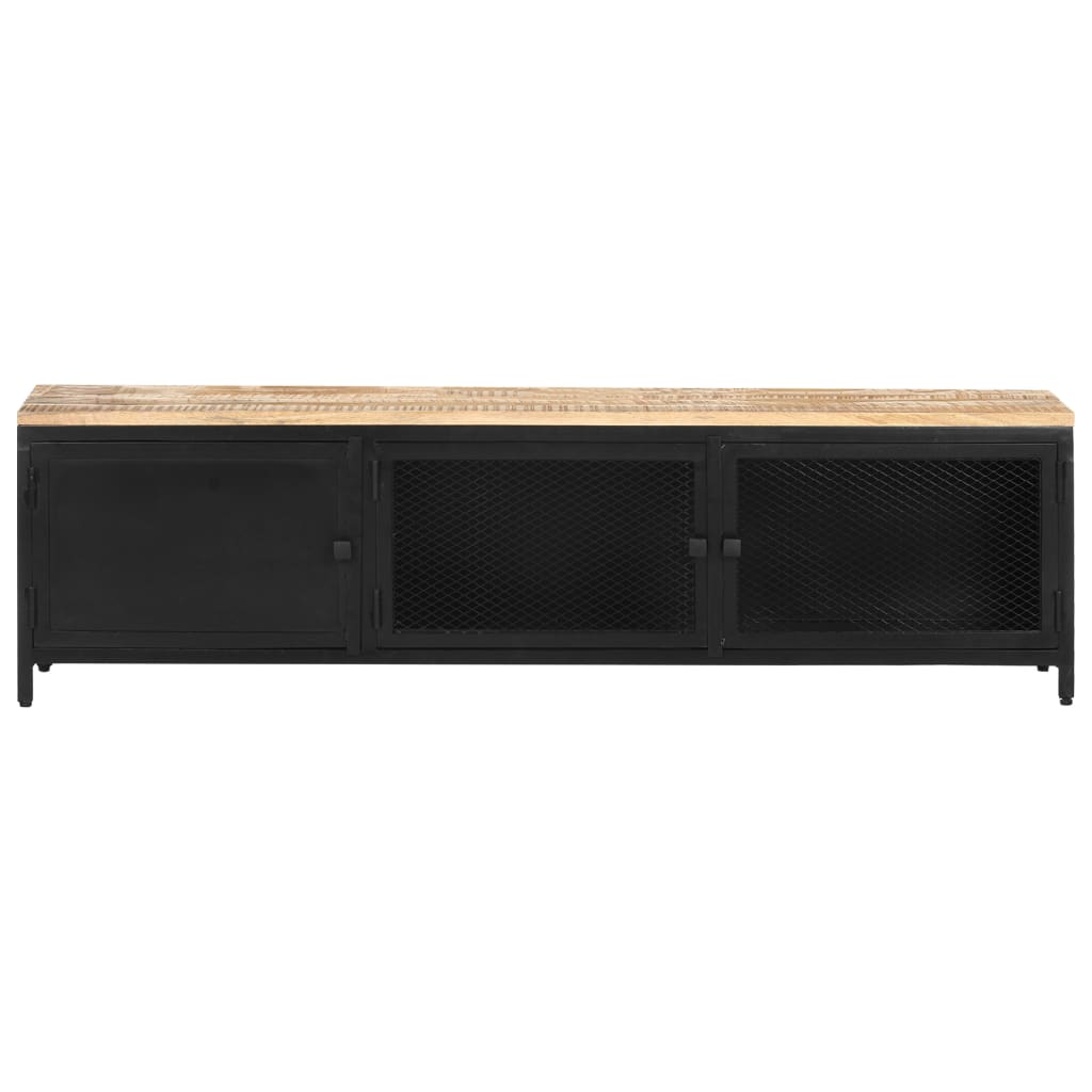vidaXL TV Cabinet 51.2"x11.8"x14.6" Solid Rough Mango Wood