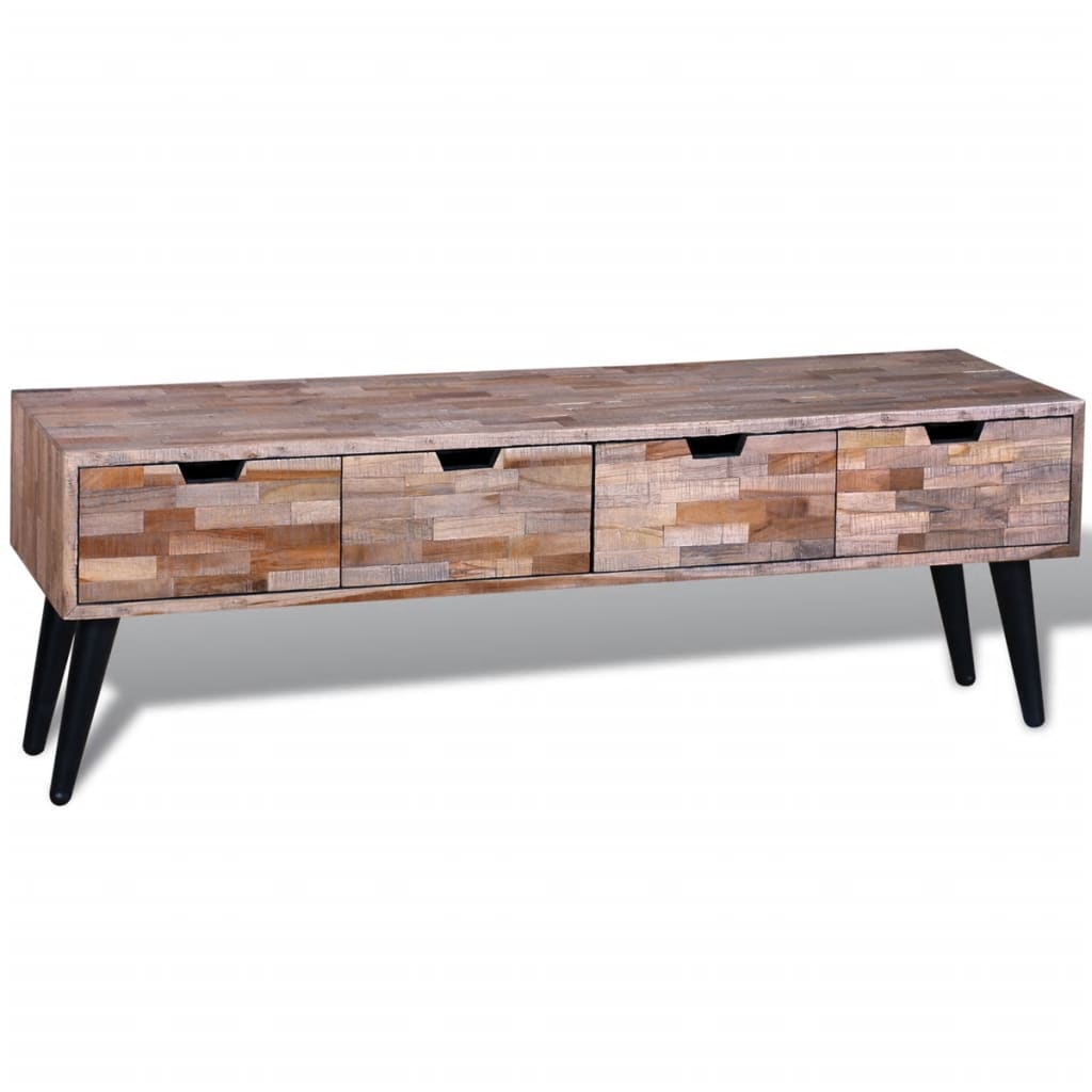 vidaXL Console TV Stand with 4 Drawers Reclaimed Teak