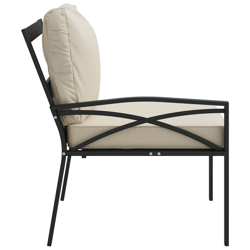 vidaXL Patio Chairs with Sand Cushions 2 pcs 24.4"x29.5"x31.1" Steel