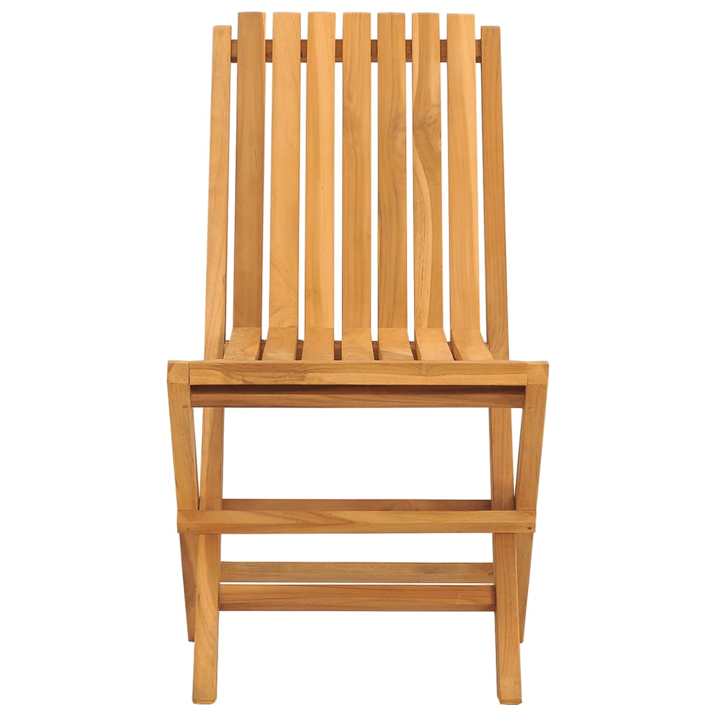 vidaXL Folding Patio Chairs 2 pcs 18.5"x18.5"x35" Solid Wood Teak