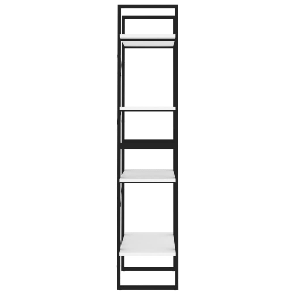 vidaXL 4-Tier Book Cabinet White 23.6"x11.8"x55.1" Engineered Wood