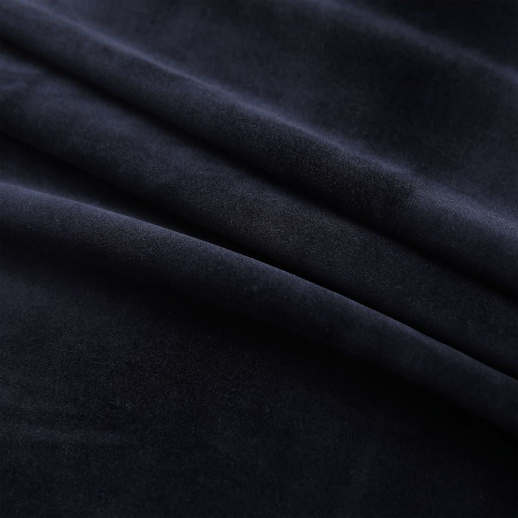 vidaXL Blackout Curtains with Rings 2 pcs Black 54"x84" Velvet
