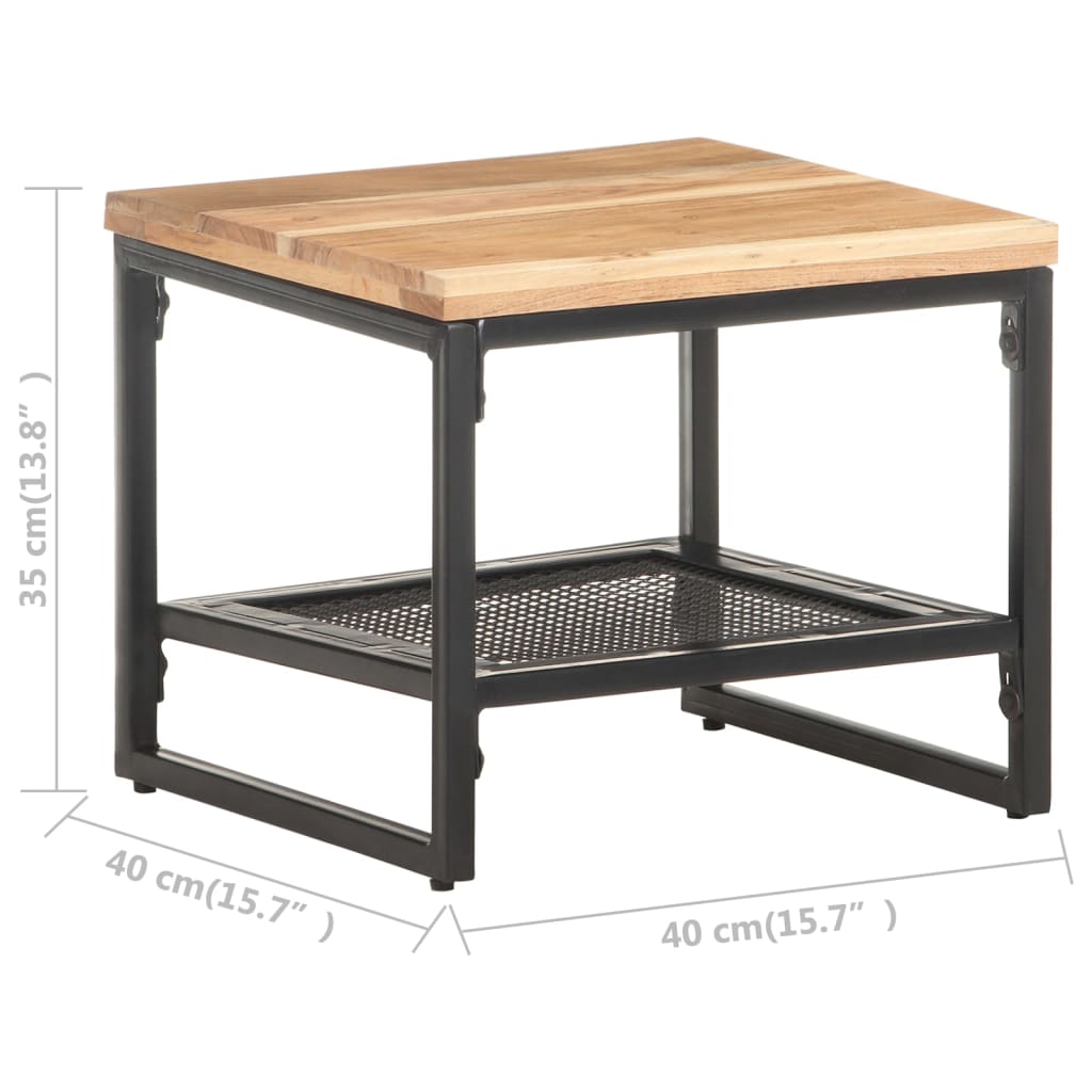 vidaXL Side Table 15.7"x15.7"x13.8" Solid Acacia Wood