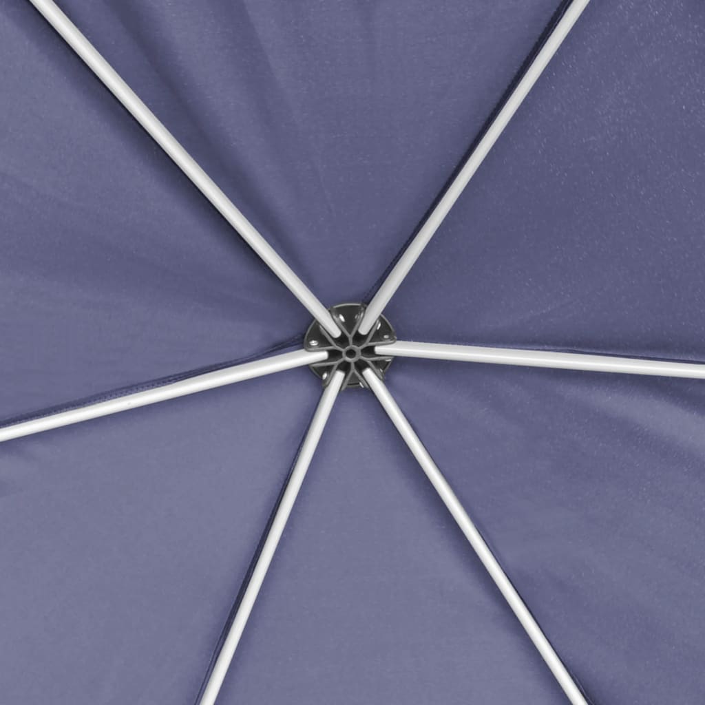 vidaXL Hexagonal Pop-Up Marquee with 6 Sidewalls Dark Blue 11.8'x10.2'