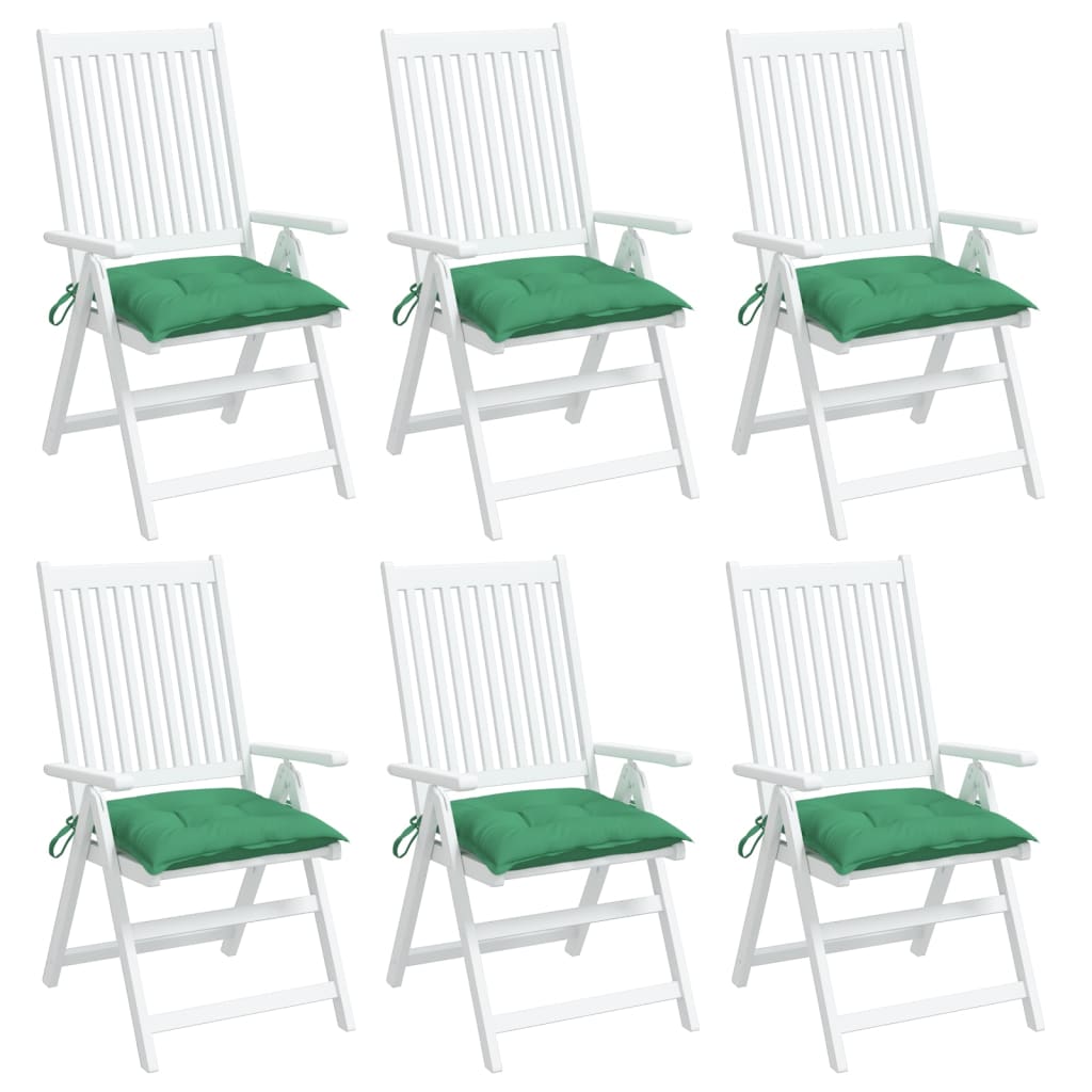 vidaXL Chair Cushions 6 pcs Green 19.7"x19.7"x2.8" Oxford Fabric