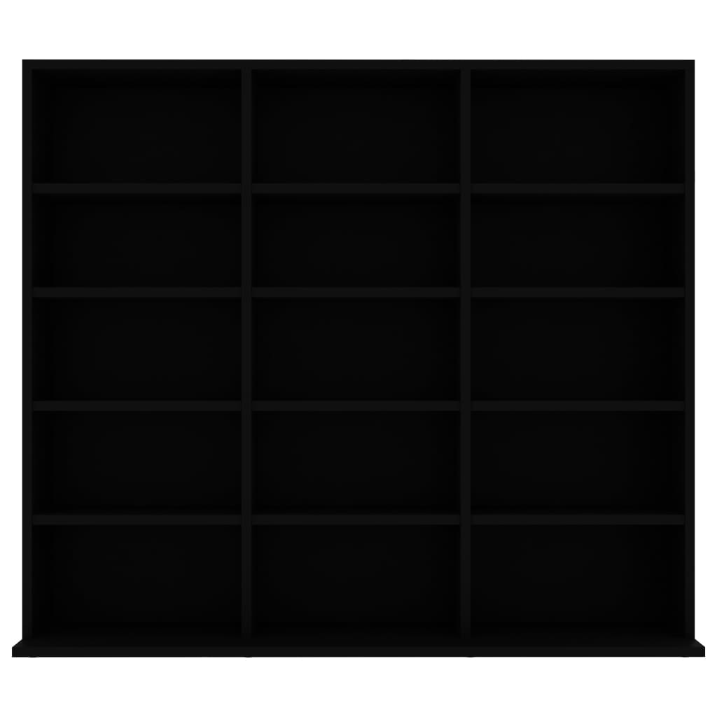 vidaXL CD Cabinet Black 40.2"x9.1"x35.2" Chipboard
